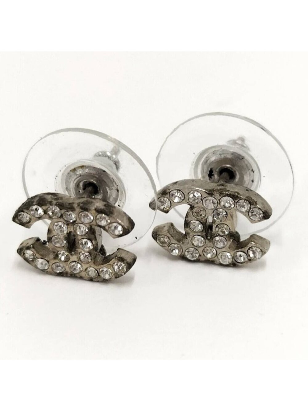 Chanel CC Logo Earrings Rhinestone - Picture 6 of 10